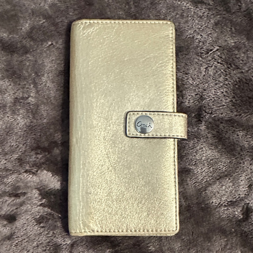 Coach Metallic Gold Wallet: Very Used Condition